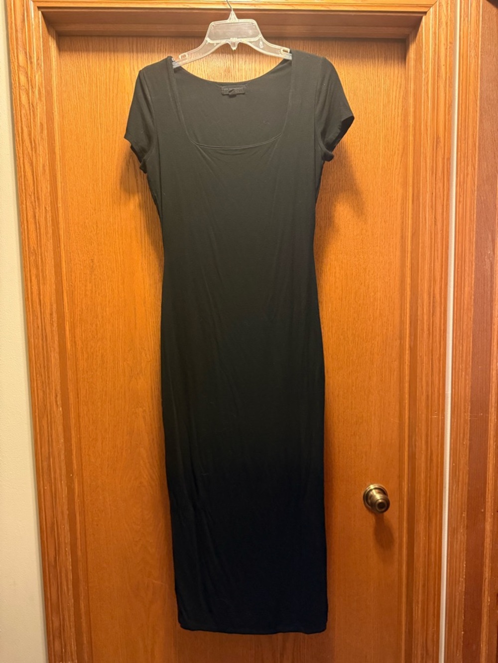 See You Monday Black Scoop Neck Maxi Dress